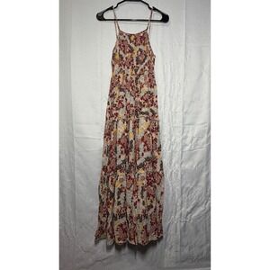 Abel The Label Maxi Dress Rayon Floral Smocked‎ Tiered Boho Cottagecore XS